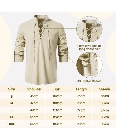 Occin Men's Medieval Clothing Set - 5 Piece Renaissance Costume with Shirt Pants Belt & Accessories - Viking Style Lace-Up Design - Buy Online on GoSupps.com