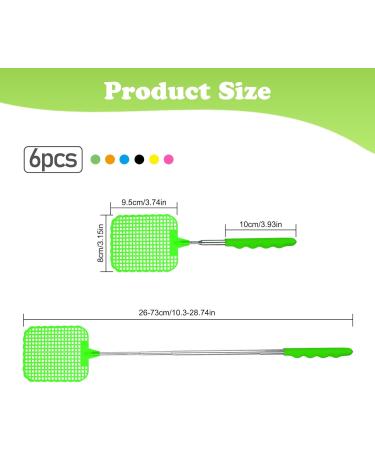 SCBOY 6-Piece Colorful Extendable Fly Swatter Set - Effective Plastic Swatters for Flies Mosquitoes & Insects - Ideal for Home Use - Buy Online on GoSupps.com