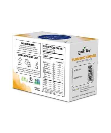QuikTea Turmeric Ginger Chai Tea Latte - 10 Count Single Box | Authentic Instant Chai from Assam - Buy Online on GoSupps.com