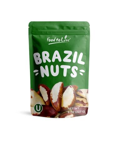 Dry Roasted Brazil Nuts with Himalayan Salt, 8 Ounces  Oven Roasted, Lightly Salted, No Oil Added, Whole. Vegan, Kosher, Bulk. High in Protein and Selenium. Keto-Friendly Snack 8 Ounce (Pack of 1)