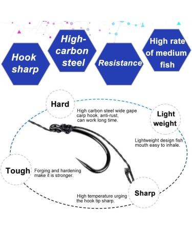 Shop GZLCEU 18-Piece Stainless Steel Fishing Hooks - Handmade Carp Accessories with Braided Cord - Buy Online on GoSupps.com