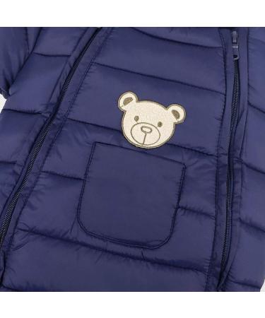 JiAmy Baby Snowsuit Hooded Romper | Cartoon Bear Winter Outfit for Boys & Girls | Navy, 6-12 Months - Buy Online on GoSupps.com
