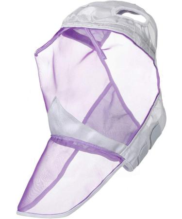 Harrison Howard Caremaster Thick Fleece Fly Mask for Horses - UV Protection Transparent Mesh No Ears & Nose Protection - Silver/Purple - Size M - Buy Online on GoSupps.com