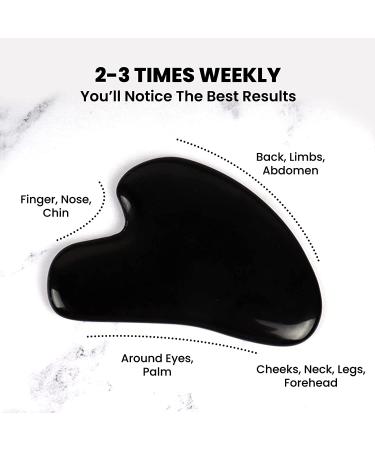 Black Gua Sha & Jade Roller Set | Natural Facial Skin Care Tools for Puffiness Relief & Self Care Gifts - Buy Online on GoSupps.com