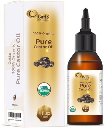 QURA QURA USDA Certified Cold Pressed Pure Castor Oil (4 oz) - 100% Pure Non-GMO No Heat Treatment Hexane Free Castor Oil - Moisturizing & Healing for Dry Skin Skin