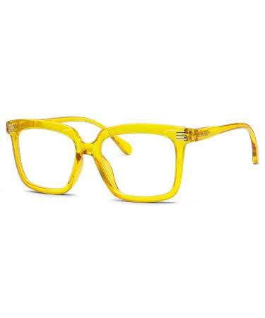 Eyekepper High Quality Reading Glasses - Oversized Rectangular Quality Reading Aid for Women - Yellow +2.25 - Buy Online on GoSupps.com
