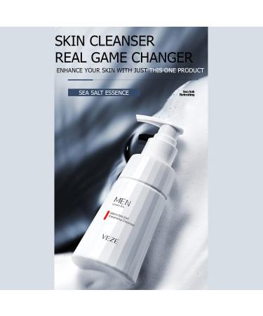 VENZEN Men's Sea Salt Face Foam Washer - Deep Cleansing Facial Skin Cleanser for Oil Control | 150g (5.07fl.oz) - International Shipping Available - Buy Online on GoSupps.com