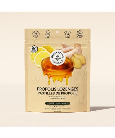 Soothing Honey Ginger Lemon Cough Drops by Beekeeper's Naturals - Immune Support with Vitamin D Zinc and Propolis Throat Soothing Lozenges 14 Ct(2PACK) Ginger Lemon 2 PACK - Buy Online on GoSupps.com