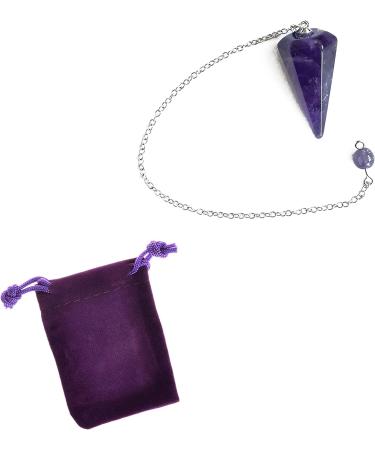 Natural Amethyst Pendulum | Esoteric Crystal for Chakra & Reiki Meditation | Wicca Spiritual Tools - Buy Online on GoSupps.com