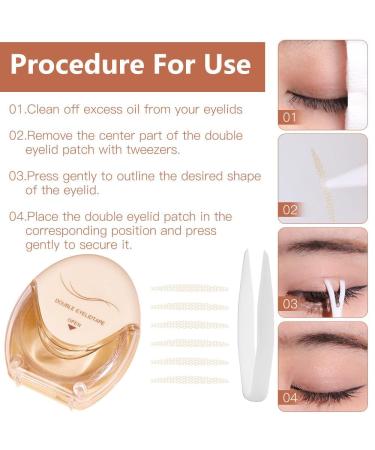 Hovceh 120 PCS Double Eyelid Stripes & Adhesive Tape | Waterproof & Durable Eyelid Solution with Tweezers - Buy Online on GoSupps.com