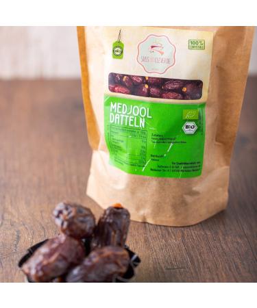 Bio Medjool Datteln aus Pal stina - Jumbo 1 kg | S ssundClever | Kompostierbare Verpackung - Besonders Saftig & Groß - Buy Online on GoSupps.com