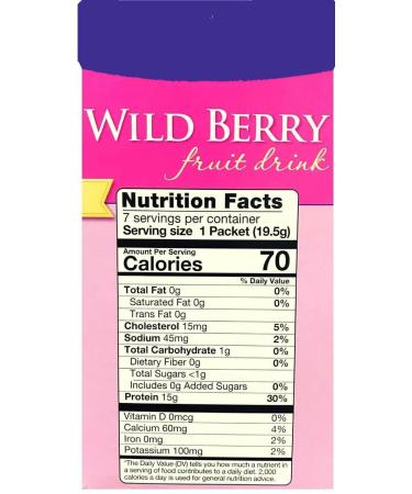 HealthyWise High Protein Diet Fruit Drink - 15g Protein - Low Calorie, Low Carb, Low Sugar, Fat Free - 7 Servings (Wild Berry) - Buy Online on GoSupps.com