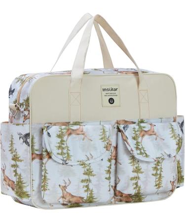 Kamay's Waterproof Mummy Diaper Bag with Changing Mat - White Pine Tree Elk Eagle Design - Buy Online on GoSupps.com