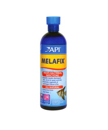 API MELAFIX Fish Remedy, Contains Natural Tea Tree Extract to heal Bacterial infections, Repair fins, ulcers & Open Wounds, Use When Treating Infection or to Prevent Disease Outbreak When Adding Fish 16-Ounce Freshwater
