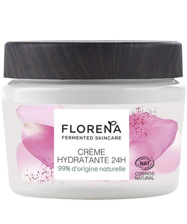 FLORENA 24H Moisturizing Cream with Fermented Olive Oil and Camellia (1 x 50 ml), light textured face cream, facial care for all skin types
