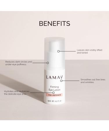 LaMav Firming Eye Lotion - Anti-Wrinkle & Anti-Aging Eye Cream with 7 Potent Actives | Cruelty-Free Formula for Firmer Skin & Reduced Dark Circles - Buy Online on GoSupps.com