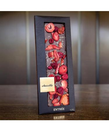 Tea Soul | Chocolat au lait avec tranches de fraise framboise et or 110 gr