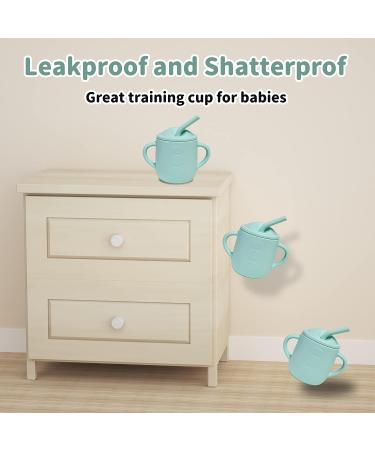 Adocham Silicone Baby Cup with Straw & Handles | BPA-Free Toddler Sippy Training Cup 5oz (Cyan) - Buy Online on GoSupps.com