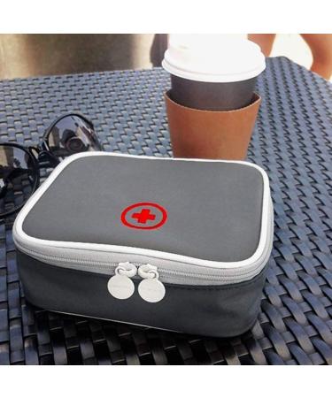 Easy Carry Mini Medicine Container - Travel-Friendly Multi-Pocket Design - 13x10x4cm - Gray - Buy Online on GoSupps.com
