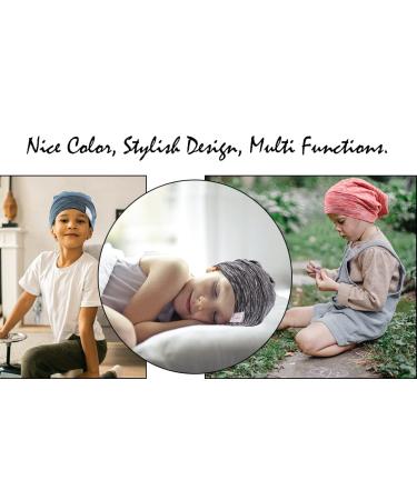 Greatremy Beanie Kids Silky Satin Lined Hair Bonnet Sleep Cap - Adjustable Elastic Band Cotton Hat for Baby Toddler with Natural Curly Hair - Black & White - 0-36 Months - Buy Online on GoSupps.com