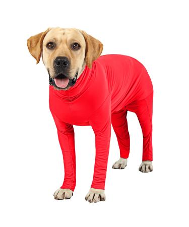 Etdane dog dividers for operations pet pet surgical recovery suit anti-hair failure bodysuit long-sleeved claming pajamas with legs for bitches orange red m medium red