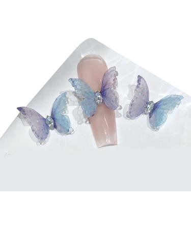 3PCS 3D Small Butterfly Nail Nail Decor DIY Embellishments Nails Art Decoration Suitable For Various Crafts & Silver Nail H1453 - Buy Online on GoSupps.com