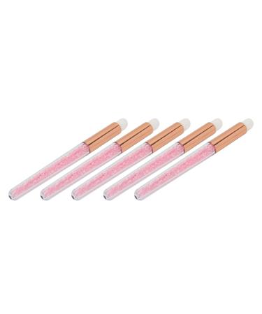 5pcs Glitter Crystal Lip & Eye Shadow Brush Set - Soft Portable Brushes for Lip Smudge & Under Eye Concealer Makeup - Travel Essentials - Buy Online on GoSupps.com