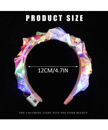 Yean Light Up Headband Flashing Hair Band LED Braided Hair Hoops Luminous Hair Accessories for Christmas Halloween Lighted Party (Braided) - Buy Online on GoSupps.com