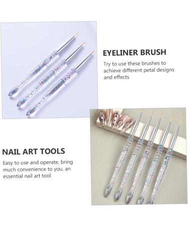 Mikinona 2sets Nail Art Drawing Pen Manicure Tools Professional Nail Art Supply Eyeliner Pens Nails Kit Wire Pulling Tools Nails Gel Transparent Handle Brush Sequins - Buy Online on GoSupps.com