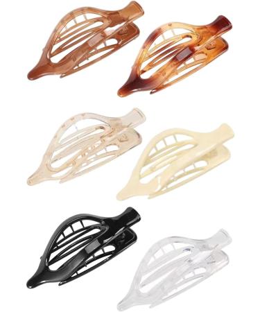 Flat Hair Claw | Vintage French Design Alligator Hair Clip | Retro No Slip Grip Hair Claw Clips Ultra Light Oval Barrette Jaw Clips Hair Accessories for Women Girls Transparent color - Buy Online on GoSupps.com