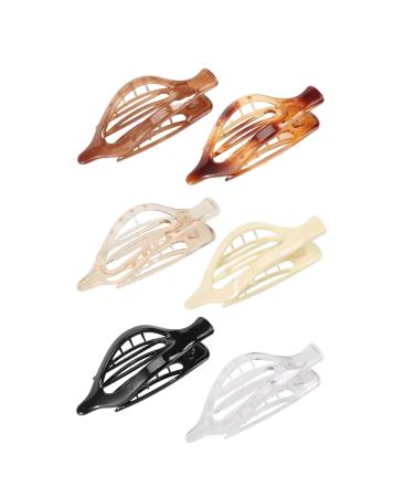 Acunny Flat Hair Clips Flat Clips - Vintage Style French Design Side Slide 6 Pieces Retro Hair Clips with Strong Hold Flat Hair Clips Hair Accessories Transparent colour