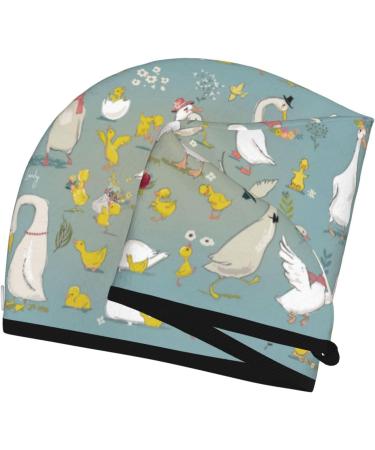 Cute Farm Birds Microfiber Hair Towel | Soft Super Absorbent Wrap for Long Curly & Thick Hair | Quick Dry Coral Velvet Hair Cap for Women - Buy Online on GoSupps.com