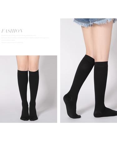 34-46 mmHg Calf Compression Sleeves for Men & Women | Firm Support for Varicose Veins Edema & Tired Legs | Footless Compression Socks in Flesh & Black - Buy Online on GoSupps.com