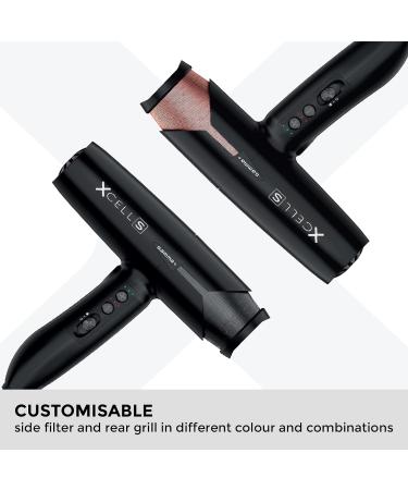 Gamma Pi Srl GAMMA+ XCELL S Ionic hairdryer 290 g ultralight hairdryer with antibacterial effect quiet Smart Memory LED interface selfcleaning technology Schuko plug matt black SCHUKO plug matt black - Buy Online on GoSupps.com