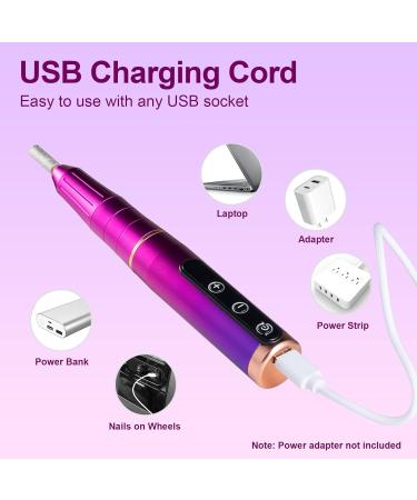 Portable Electric Nail Drill Compact Electrical Professional Nail File Kit for Acrylic Gel Nails Manicure Pedicure Polishing Shape Tools Design for Home Salon Use - Buy Online on GoSupps.com