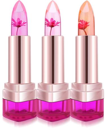 FRCOLOR 3Pcs Lip Gloss Flower Lipstick Moisturizing Cream Lipstick Jelly Lip Stick Lip Balm mediumx3pcs as shown x 3pcs - Buy Online on GoSupps.com