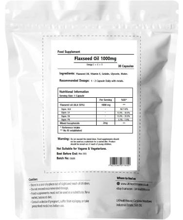 Flaxseed Oil Softgel 1000mg x 30 Capsules - Omega 3+6+9 Formula - Linseed Oil Supplement - Buy Online on GoSupps.com