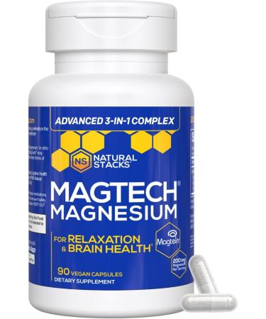 Natural Stacks Magtech Magnesium Value Bundle - 3 Forms of Magnesium - Featuring Magtein L-Threonate - Supports Relaxation and Brain Health* - 270 Total Capsules - Buy Online on GoSupps.com