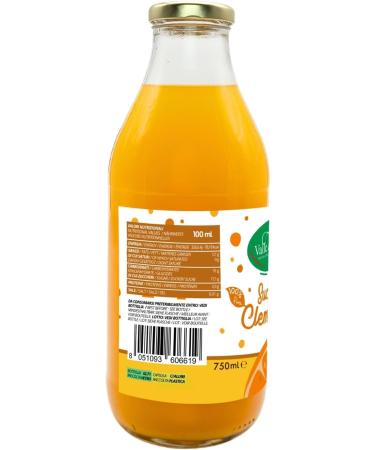 Valle del Crati Clementine Juice 100% Pure No Added Sugars and No Colourings or Preservatives Delicious and Refreshing Juice 6 bottles of 720ml - Buy Online on GoSupps.com