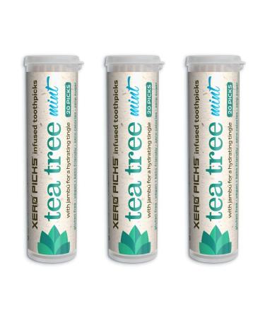 Xero Picks Tea Tree - Infused Flavored Toothpicks For Long Lasting Fresh Breath & Dry Mouth Prevention - 60 Picks - 3 Pack - Mint Mint 3 Pack - Buy Online on GoSupps.com