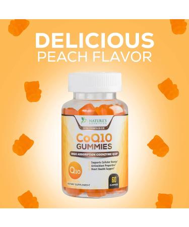 CoQ10 Gummies 100mg - Peach High Absorption Coenzyme Q10 for Heart Health - Antioxidant Supplement for Energy - 60 Gummies - Buy Online on GoSupps.com