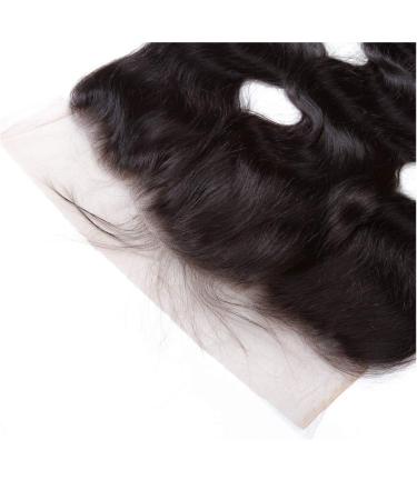 14 Brazilian Body Wave Human Hair Lace Frontal Closure - Free Part Pre Plucked - Natural Black 14 Inch - Buy Online on GoSupps.com