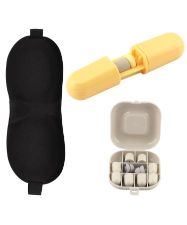 Ear Plugs for Sleeping Noise Cancelling Silicone Ear Plugs for Noise Reduction with Replacement Sponge Eye Mask Comfortable Hearing Protection Earplugs Ear Plugs for Sleeping(Yellow)