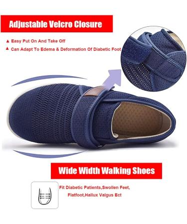 EKSED Quiteyan Diabetic Slippers for Women - Anti-Slip Breathable House Shoes - Blue Size 12 - Buy Online on GoSupps.com