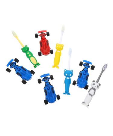 Healeved Cute Manual Toothbrush 4 Sets 's Toothbrush Car Toys for Toddlers Cars Toys for Boy Bulk Toys Car Toys for Infant Training Toothbrush Oral Cleaning Supplies