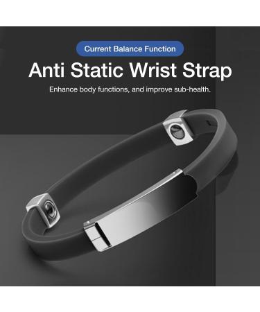 1/2pc Wrist Band - 20g Silicone Wristbands Custom Wrist Bands | Adjustable Hand Wrist Band Anti Static Wrist Strap Band Cordless Band Sports Wristbands Black Colour Hand Wrist band for Boys Adults 2pcs Black - Buy Online on GoSupps.com