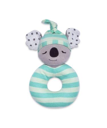 Apple Park Organic Farm Buddies - Kozy Koala Teething Rattle Baby Toy for Infants - Hypoallergenic 100% Organic Cotton