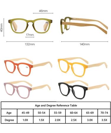 Fashion Reading Glasses for Women & Men - Lightweight Red Wooden Temple Readers Anti Eyestrain Eyeglasses (Size: 2.0x - Buy Online on GoSupps.com