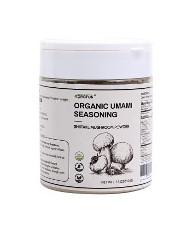 ORGFUN Organic Shiitake Mushrooms Powder, Natural Umami Seasoning, Mushroom Powder for Cooking, 5.3 Oz