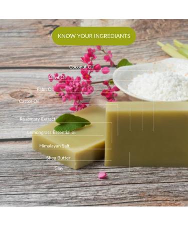 CA MIA 100% Handmade Organic Lemongrass Soap | Chemical-Free Natural Bath Soap | Detoxifies & Clarifies Skin | 125g - Buy Online on GoSupps.com